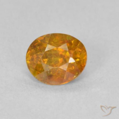 0.62ct Natural Medium Light-Orange Esfalerita, oval, VS-SI