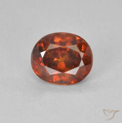 1.42ct Natural laranja avermelhado Esfalerita, oval, SI