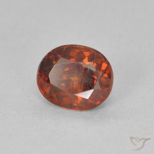 Esfalerita laranja avermelhado Natural 1.42ct, oval, SI