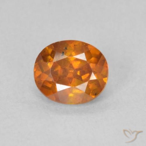 0.66ct Natural Laranja Médio Esfalerita, oval, SI