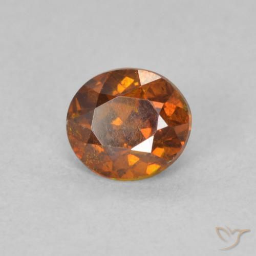 Esfalerita Laranja Médio Natural 0.68ct, oval, VS-SI