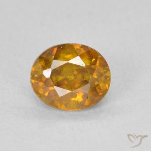 0.89ct Natural Marrom dourado Esfalerita, oval, VS-SI