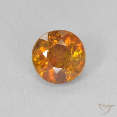 0.81ct Natural laranja marrom Esfalerita, Redondo, SI