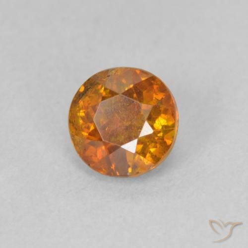 Esfalerita laranja marrom Natural 0.81ct, Redondo, SI