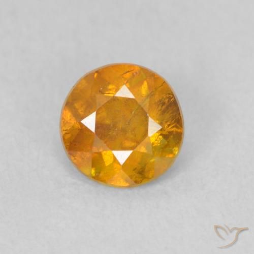 0.42ct Natural mel de laranja Esfalerita, Redondo, SI