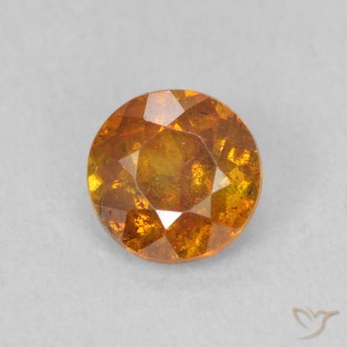 0.49ct Natural terra laranja Esfalerita, Redondo, SI