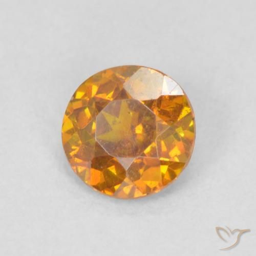 Esfalerita Laranja Profundo Natural 0.47ct, Redondo, SI
