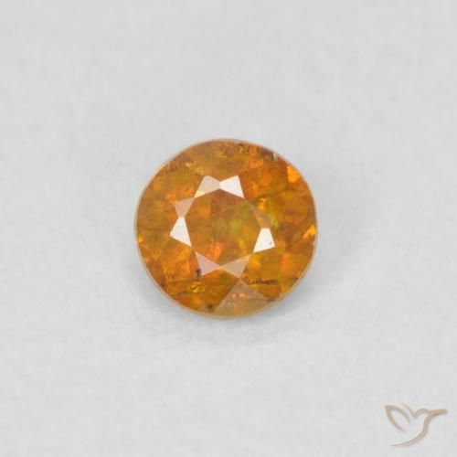 0.24ct Natural terra laranja Esfalerita, Redondo, SI