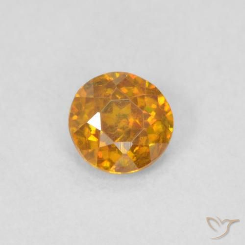 0.27ct Natural Marrom dourado Esfalerita, Redondo, SI