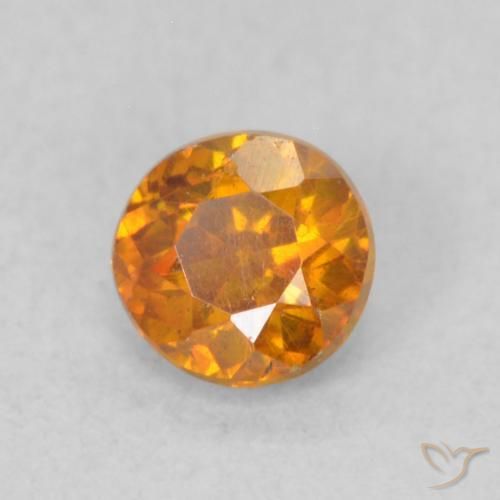 Esfalerita Laranja Médio Natural 0.35ct, Redondo, VS-SI