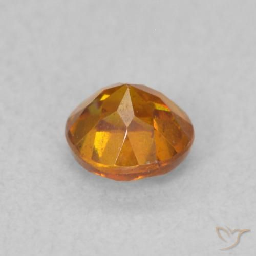 Esfalerita Laranja Médio Natural 0.35ct, Redondo, VS-SI