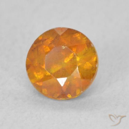 Esfalerita Laranja Médio Natural 0.61ct, Redondo, VS-SI