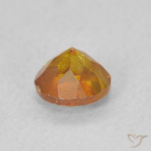 Esfalerita Laranja Médio Natural 0.61ct, Redondo, VS-SI