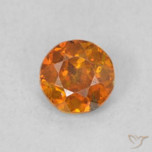 0.27ct Natural terra laranja Esfalerita, Redondo, VS-SI