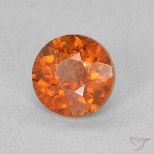 Esfalerita Laranja Profundo Natural 0.59ct, Redondo, VS-SI