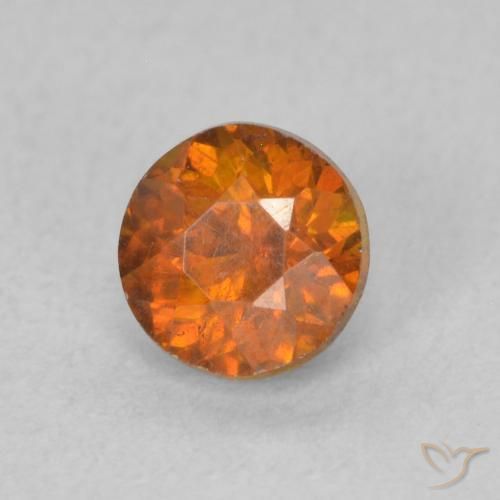 Esfalerita Laranja Profundo Natural 0.73ct, Redondo, VS-SI