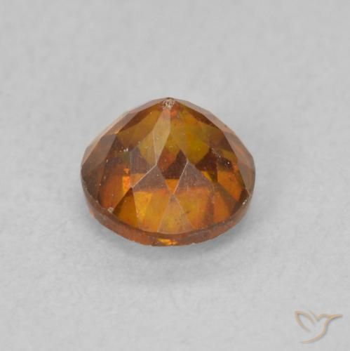 Esfalerita Laranja Profundo Natural 0.73ct, Redondo, VS-SI