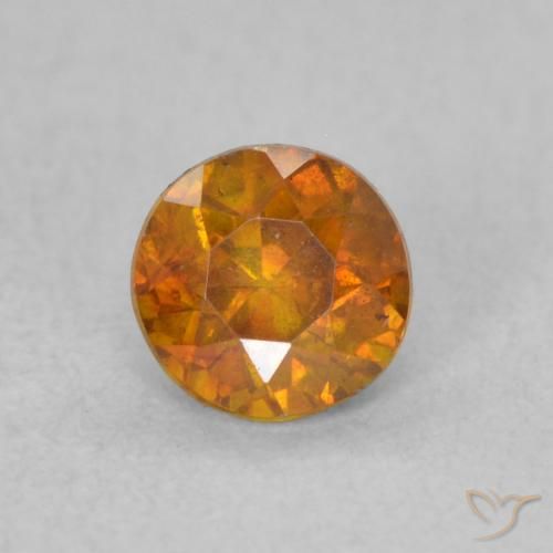 0.47ct Natural Laranja Profundo Esfalerita, Redondo, VS-SI