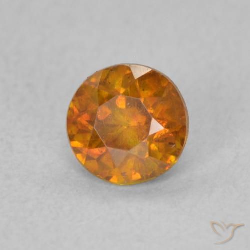 Esfalerita Laranja Profundo Natural 0.47ct, Redondo, VS-SI