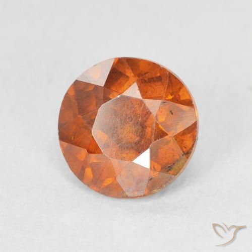 esfalerita Laranja Profundo Natural 1.28ct, Corte Redondo, VS-SI