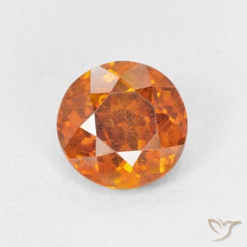 1.08ct Natural Laranja Médio Esfalerita, Redondo, VS-SI