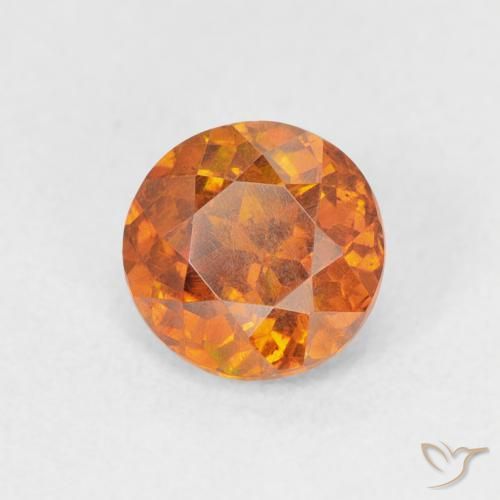 Esfalerita Laranja Médio Natural 1.08ct, Redondo, VS-SI