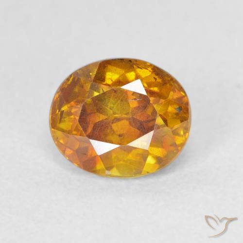 1.46ct Natural Laranja Profundo Esfalerita, oval, VS-SI