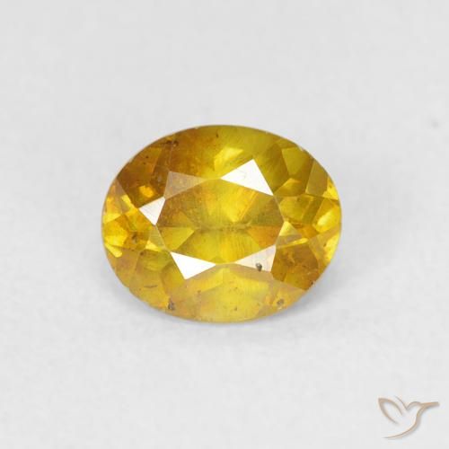 0.65ct Natural amarelo médio Esfalerita, oval, VS-SI