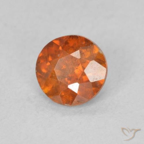 Esfalerita Laranja Médio Natural 0.61ct, Redondo, SI