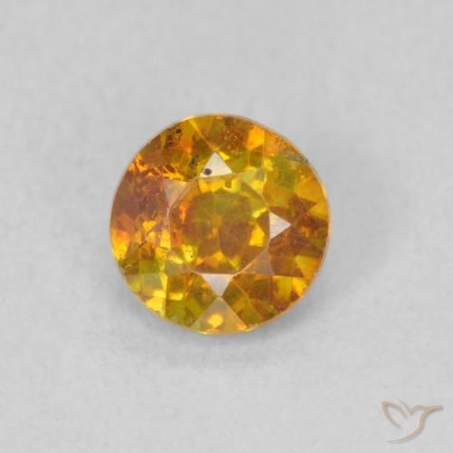 0.58ct Natural Laranja acastanhado Esfalerita, Redondo, SI
