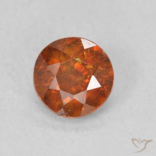 0.72ct Natural laranja avermelhado Esfalerita, Redondo, SI