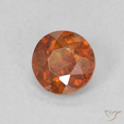Esfalerita laranja avermelhado Natural 0.72ct, Redondo, SI