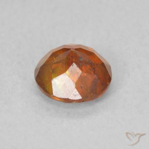 Esfalerita laranja avermelhado Natural 0.72ct, Redondo, SI