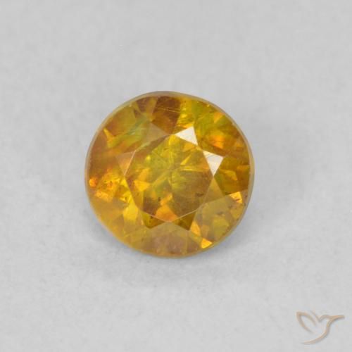 0.62ct Natural Marrom dourado Esfalerita, Redondo, SI