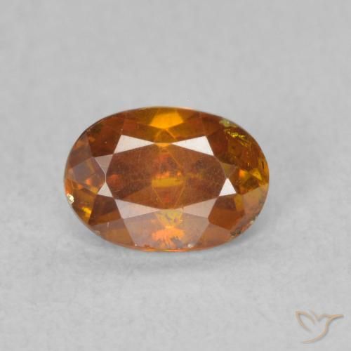 0.62ct Natural Laranja Médio Esfalerita, oval, SI