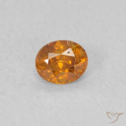 0.33ct Natural Laranja Profundo Esfalerita, oval, SI