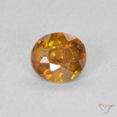 0.52ct Natural terra laranja Esfalerita, oval, SI