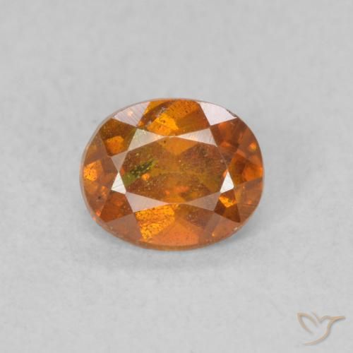0.55ct Natural Medium Dark-Orange Esfalerita, oval, SI