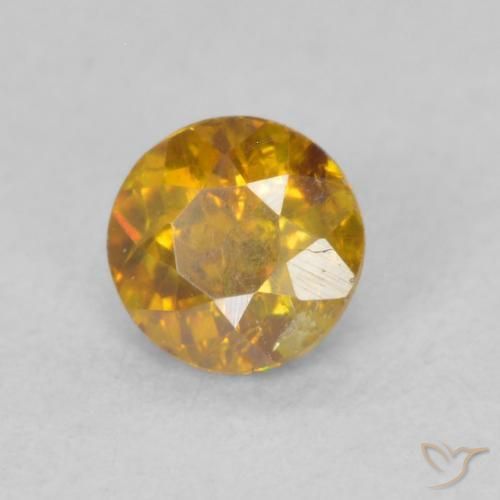 Esfalerita terra laranja Natural 0.39ct, Redondo, SI