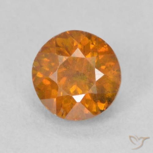 0.64ct Natural Cidra de Laranja Esfalerita, Redondo, SI