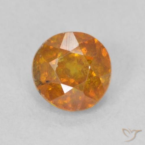 0.48ct Natural Laranja brilhante Esfalerita, Redondo, SI