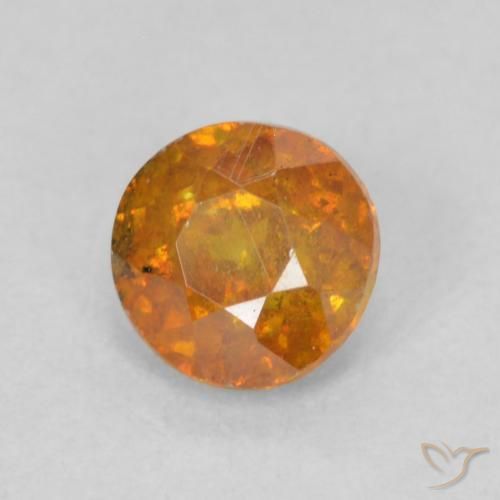 Esfalerita Laranja brilhante Natural 0.48ct, Redondo, SI