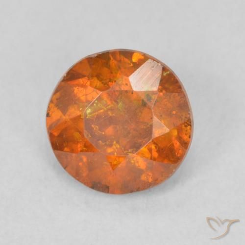 Esfalerita Laranja Médio Natural 0.62ct, Redondo, SI