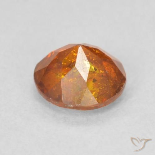 Esfalerita Laranja Médio Natural 0.62ct, Redondo, SI