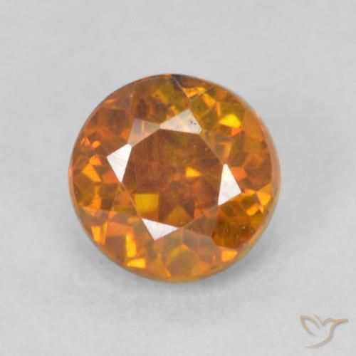 Esfalerita terra laranja Natural 0.64ct, Redondo, SI