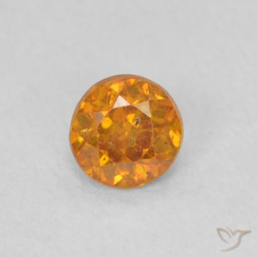 0.27ct Natural damasco laranja Esfalerita, Redondo, SI