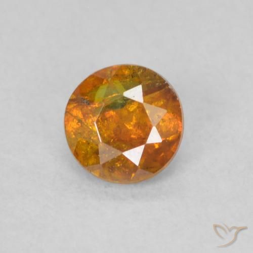 0.30ct Natural Laranja Médio Esfalerita, Redondo, SI