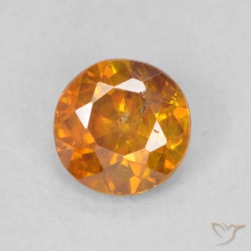 0.35ct Natural terra laranja Esfalerita, Redondo, SI