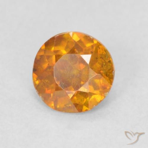 Esfalerita Laranja Médio Natural 0.42ct, Redondo, SI