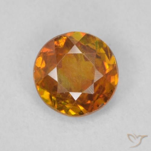 0.41ct Natural Laranja acastanhado Esfalerita, Redondo, SI